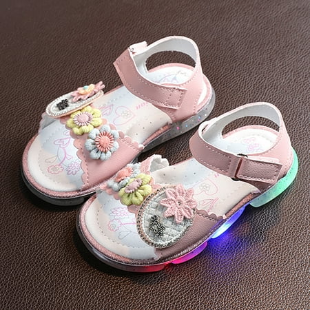 

Toddler Kids Baby Girls Cute LED Princess Shoes Soft Sandals