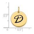 thumbnail image 3 of Auriga Fine Jewelry 14K Yellow Gold Polished Black Enamel Letter D Initial Disk Charm for Women (L-15.24 mm, W-15.24 mm), 3 of 5