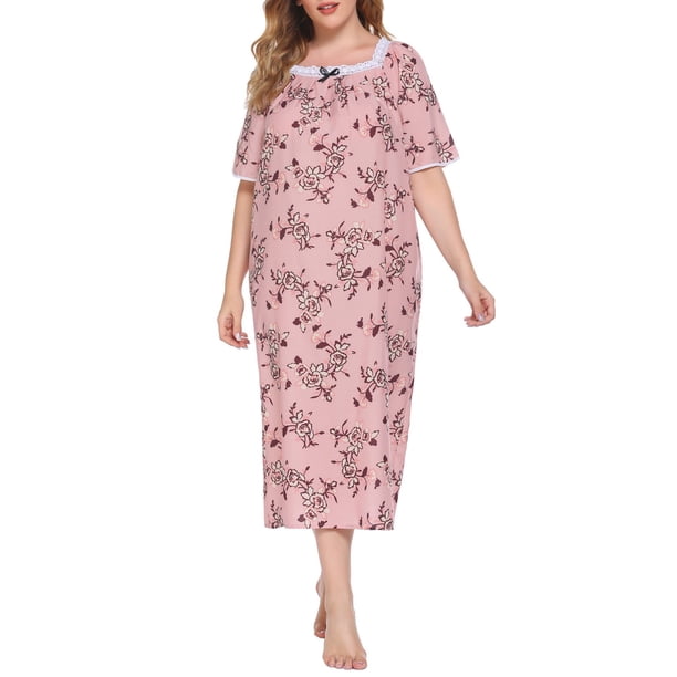 Vestido Irfora Vestido de tumbona para mujer, camisones sueltos de talla grande Vintage, pijamas para descansar Irfora Vestido