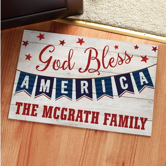 Personalized Doormat - God Bless America