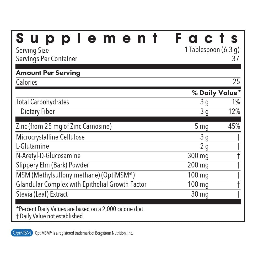 ARG Perma-Vite Powder - L-Glutamine & Slippery Elm Gut Health Powder - Gastrointestinal & Gut Lining Support - Hypoallergenic - 37 Servings - 8.4 oz