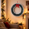 thumbnail image 4 of Frosted Tinsel Christmas Wreath with Snowy Tips for Window Door Decor, 4 of 6