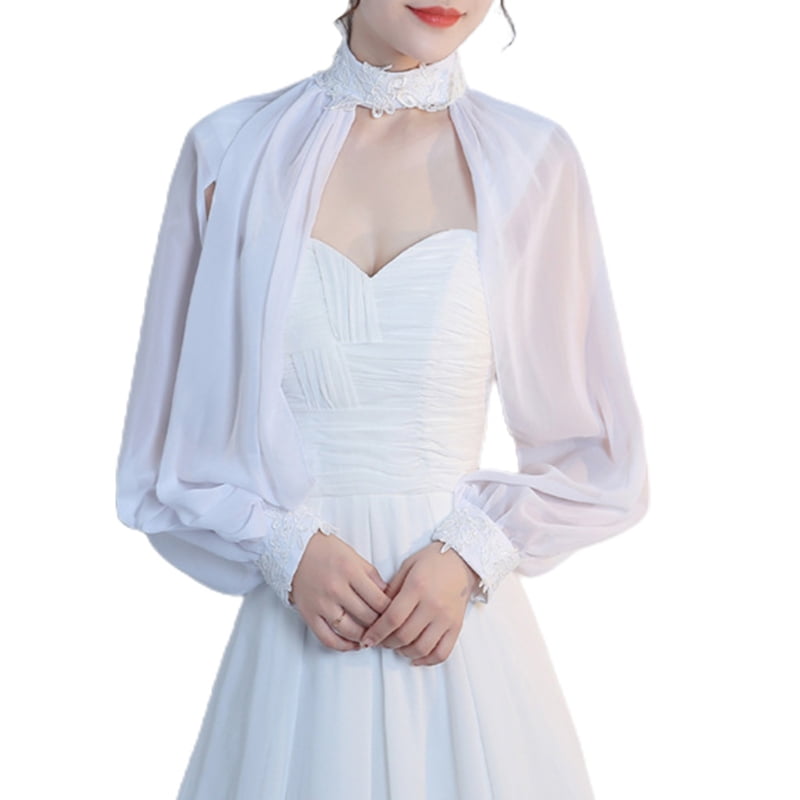 Chiffon Hooded Cloak Wedding Bridal Lace Edge Long Robe Nightgown Women's Wrap