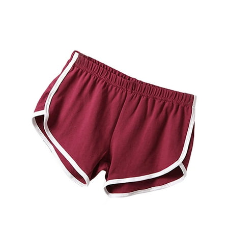 Esho Women High Waist Hot Pants Yoga Sports Waistband Loose Shorts