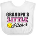 thumbnail image 3 of Inktastic Grandpas Little Pitcher Softball Girls Baby Bib, 3 of 4