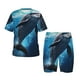 thumbnail image 1 of Fotbe Ice Blue Ocean Cute Dolphin Pijama Estampada de 2 Piezas para Niños – Ropa de Dormir de Manga Corta Cómoda para Niños y Niñas, Camiseta y Shorts de Algodón-Small, 1 of 6