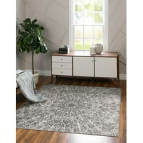 Rugs.com Monte Carlo Collection Rug – 6' Square Dark Gray Medium Rug Perfect For Living Rooms, Kitchens, Entryways