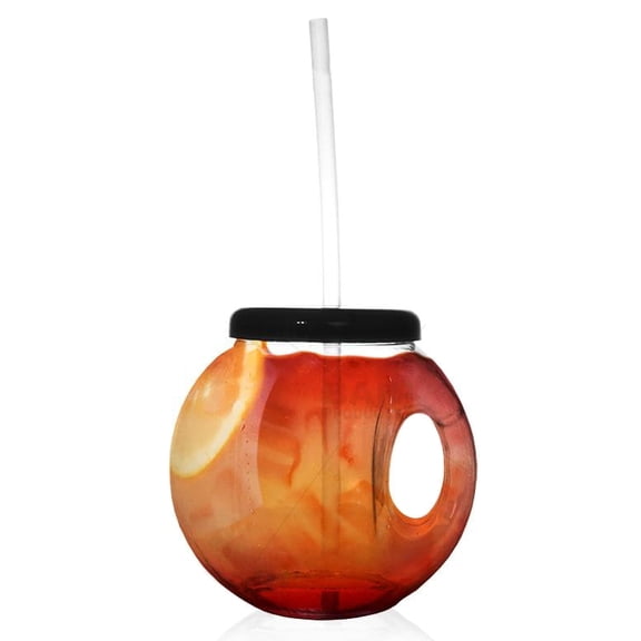 BarConic® 40 Ounce Fishbowl with handle, lid and straw