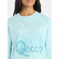 thumbnail image 4 of Time and Tru Women's Queen Logo Graphic Sweatshirt with Long Sleeves, Sizes XS-XXXL, 4 of 5