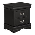 thumbnail image 3 of Traditional Solid Wood Nightstand with 2 Drawers in Black / Dark Cherry / White, 3 of 5