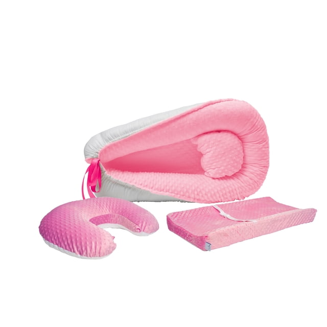 Pack de Bebé con Nido + Almohada de Lactancia + Cambiador Rosa