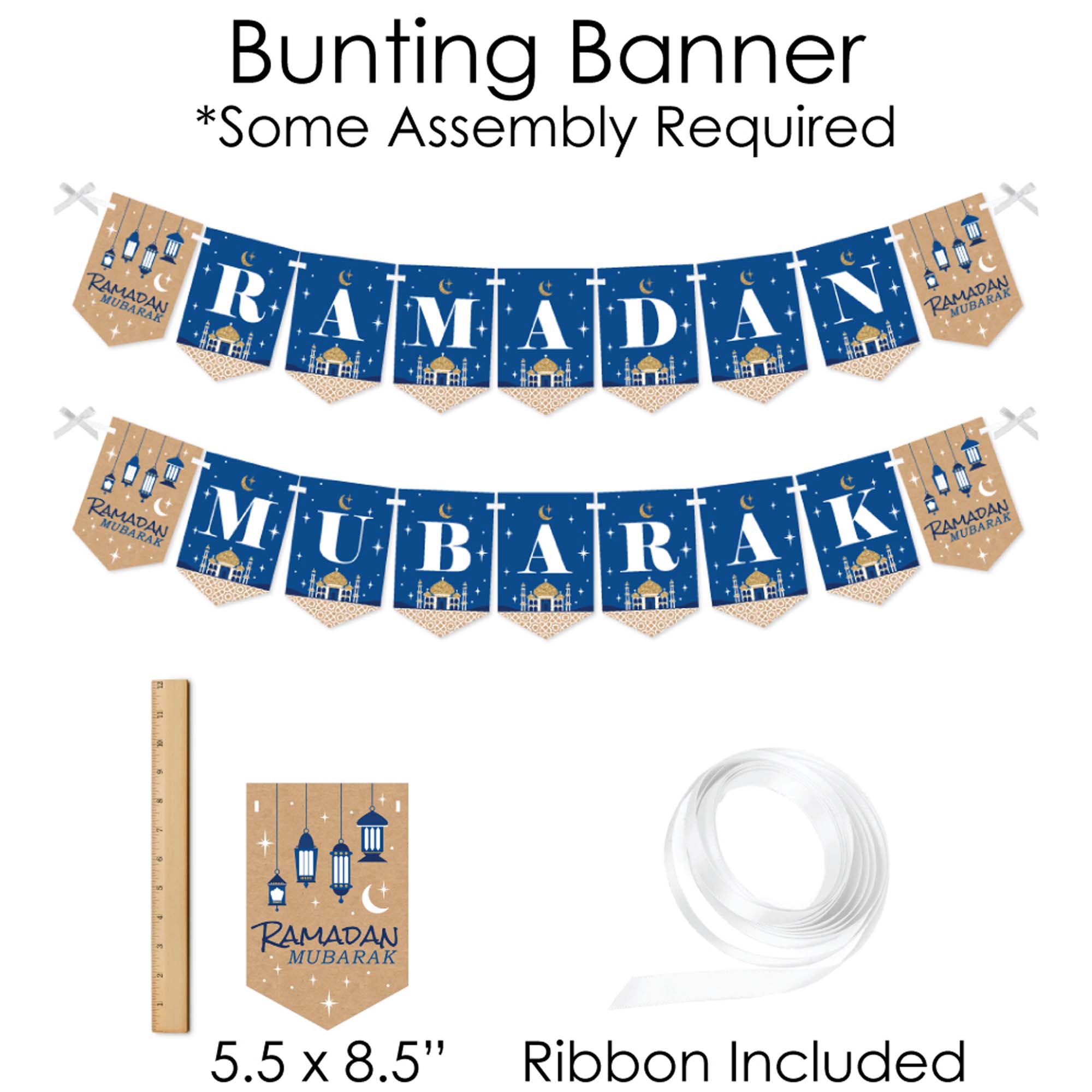 Big Dot of Happiness Ramadan - Banner and Photo Booth Decorations - Eid Mubarak Supplies Kit - Doterrific Bundle - image 4 of 6