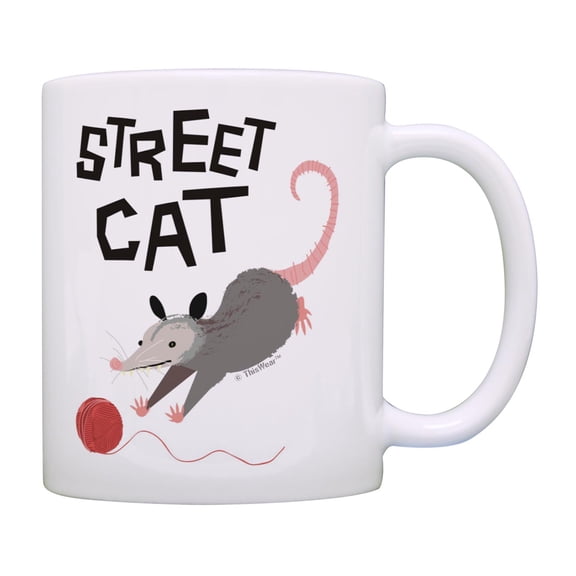 Opossum Themed Gifts Street Cat Mug Animal Rehabber Gifts Cat Gag Gifts Coffee Mug Tea Cup White