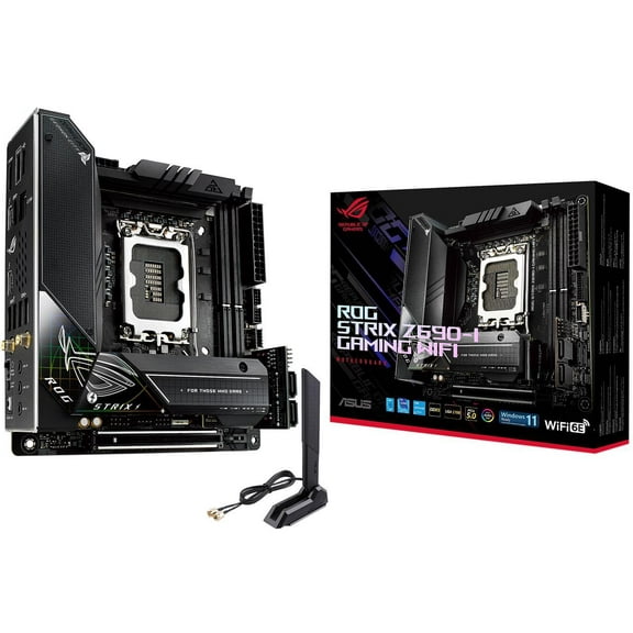 ASUS ROG Strix Z690-I Gaming WiFi 6E LGA 1700 (Intel® 12th&13th&14th Gen) mini-ITX gaming motherboard (PCIe 5.0,DDR5,10 layer PCB,10 1 power stages,Thunderbolt 4 Onboard,Intel® 2.5 Gb LAN,USB 3.2 Gen