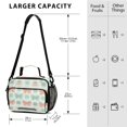 thumbnail image 3 of Insulated Lunch Bag 6L Leak-Proof Lunch Box with Shoulder Strap Multiple Pockets Lunch Tote Green and Peach Bow Pattern, 3 of 9