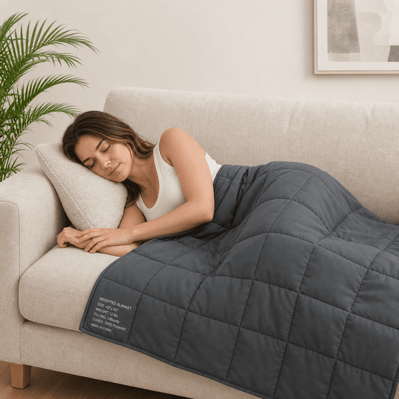 Weighted Lap Blanket 01-dark Grey, 29" x 24" | 5lbs, Portable Travel All-season Use