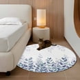 thumbnail image 3 of Round Area Rug 3 Ft, Spring Blue Eucalyptus Washable Non-Slip Circle Carpet for Living Room/Bedroom, Botanical Green Leaf Country Low-Profile Small Floor Mats Collection Rugs for Indoor, 3 of 7
