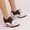 Pink, variant on Women's Wide Width Platform Heels, British Style Color Block Leather Lace-Up Pumps, Chunky Heel Casual Dress Shoes for All Seasons, Multi-Color