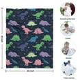 thumbnail image 4 of Neon Outline Dinosaurs Vibrant Blanket,Comfortable Soft Lamb Wool Throw Blanket,All Season,Warm Lightweight Blankets for Sofa Bed Couch Living Room Chair,30"x40", 4 of 4
