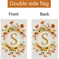 thumbnail image 6 of Monogram Letter S Fall Initial Garden Flag 12x18 Double Sided Burlap, Small Vertical Welcome Floral Sunflower Family Last Name Flag Outdoor Outside Decoration (ONLY FLAG), 6 of 6