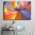 thumbnail image 4 of Mudket Colorful Abstract Flower Canvas Wall Art, Framed Floral Print, Ready to Hang Wall Decor for Living Room Bedroom, Modern Vibrant Botanical Artwork - 12"L x 8"W, 4 of 10