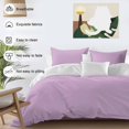 thumbnail image 3 of King 4 Piece Bedding Set Minimalist Solid Color Lilac Soft Breathable Duvet Cover and Pillowcase, Light Purple Monochrome Art Duvet Cover Set Bed Sheets for Bedroom Dormitory Guest Room, 3 of 9