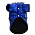 thumbnail image 1 of Dog Dog Solid Color Jacket In Pet Autumn and Winter Warm Coat Blue XXL, 1 of 14