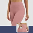 thumbnail image 5 of Olyvenn Fashion Capri Leggings for Women Summer High Waisted Tummy Control Yoga Pants for Running Cycling Workout with Side Pockets Pink XL, 5 of 8