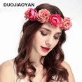thumbnail image 2 of Diadema de flores, guirnalda para el pelo, guirnalda de flores, tocado con cinta para boda, ceremonia, fiesta, Festival, 5 uds., 2 of 5