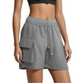 thumbnail image 2 of Running Shorts for Women Summer Cargo Pockets Loose Fit Elastic Waist Yoga Gym Active Sports Workout Athletic Shorts, 2 of 7