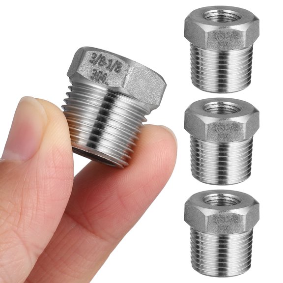 Raindrops 4 Pcs Stainless Steel Threaded Adapter For Faucet Metal Hose Connector Hose Extension Adapters For Bathroom Kitchen Plumbing