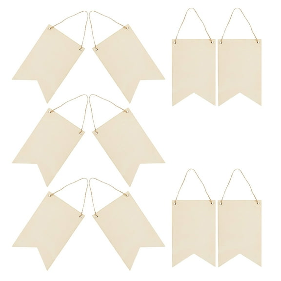 WORGEOUS 10Pcs Unfinished Blank Wooden Slice DIY Front Door Sign Wooden Plaque Blank Wood Sign DIY Sign