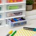 thumbnail image 3 of IRIS Small 4-Drawer Compact Desktop Organizer, Stacking Desktop Unit, White-Clear, Set of 2, 3 of 8
