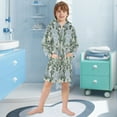 thumbnail image 5 of FORMRS Niños Bathrobe Unisex Hooded Robe Soft Plush Pajamas Sleepwear, Size 10-12T, Blue Blossom, 5 of 7