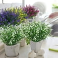 thumbnail image 5 of 8 Bundles Artificial Flowers Fake Lavender UV Resistant Shrubs, Faux Plastic Greenery Plants for Indoor Outdoor Garden Porch Window Box Home Decor, 5 of 7