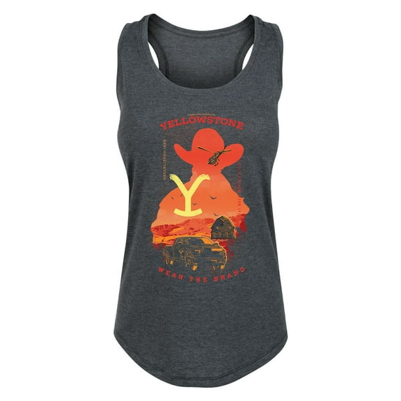 Yellowstone - Silhouette Collage - Women's Racerback Tank Top