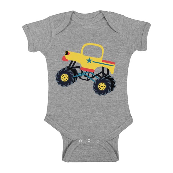 Baby Boy Shirts - NB 6M 12M 18M 24M - Monster Truck Car Romper