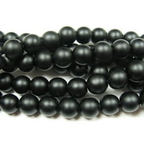 12mm 15.5 Inches Black Matte Glass Round Beads Genuine Gemstone Natural Jewelry Making