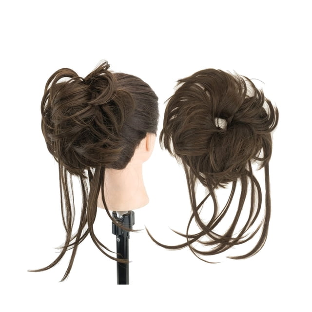 Chignon en Désordre Pièce Chouchou Long Extension Queue de Cheval Ondulée Postiches Chignon Bandeau