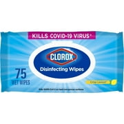 Clorox Disinfecting Wipes Soft Pack, Crisp Lemon, 75 Count