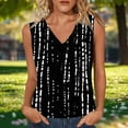 thumbnail image 3 of Sleeveless V Neck Tank Tops for Women Abstract Dot Print Casual Summer Loose Fit Tunic Shirts Daily Black XXL, 3 of 6