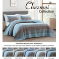 thumbnail image 6 of Chezmoi Collection 3-Piece Cotton Patchwork Quilt Set, Solid Plaid Multi Striped Lightweight Reversible Bedspread Set Queen Size, 6 of 7
