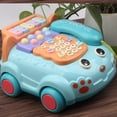 thumbnail image 2 of Blue Blue Educational Telephone Toy With Light Effects 6 Mode Learning Games Pull String Activity Center For Babies, 2 of 6
