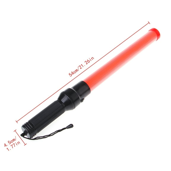 Plastic Traffic Wand Powerful LED Flashlight Torch 3 Modes Strobe Setting