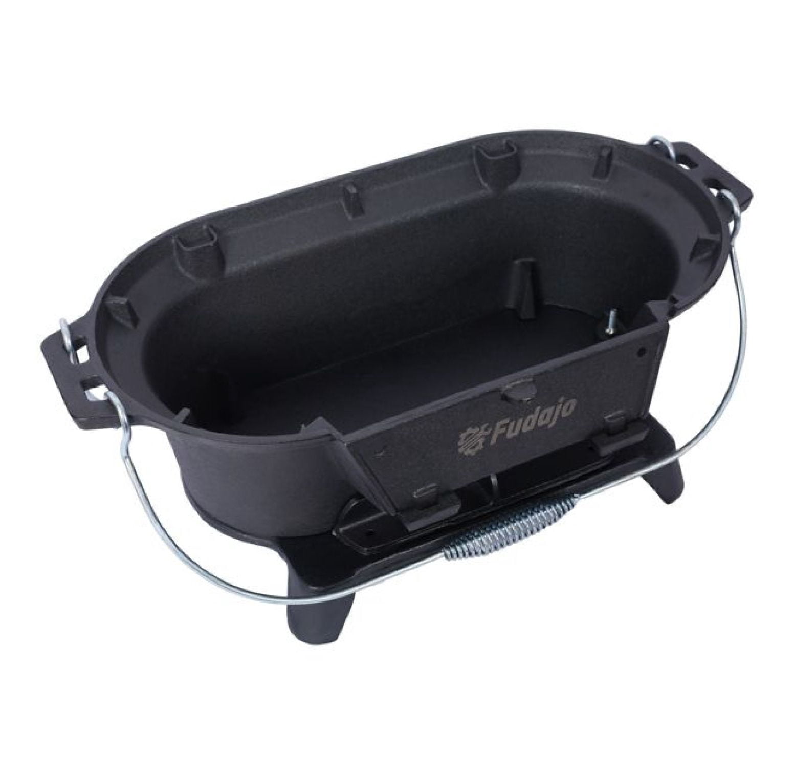 Oval Cast Iron Grill Outdoor, Portable Charcoal Grill and Cast Iron Skillet - 100% Cast Iron, Enameled, Durable, Small Charcoal Grill, , Hibachi Grill