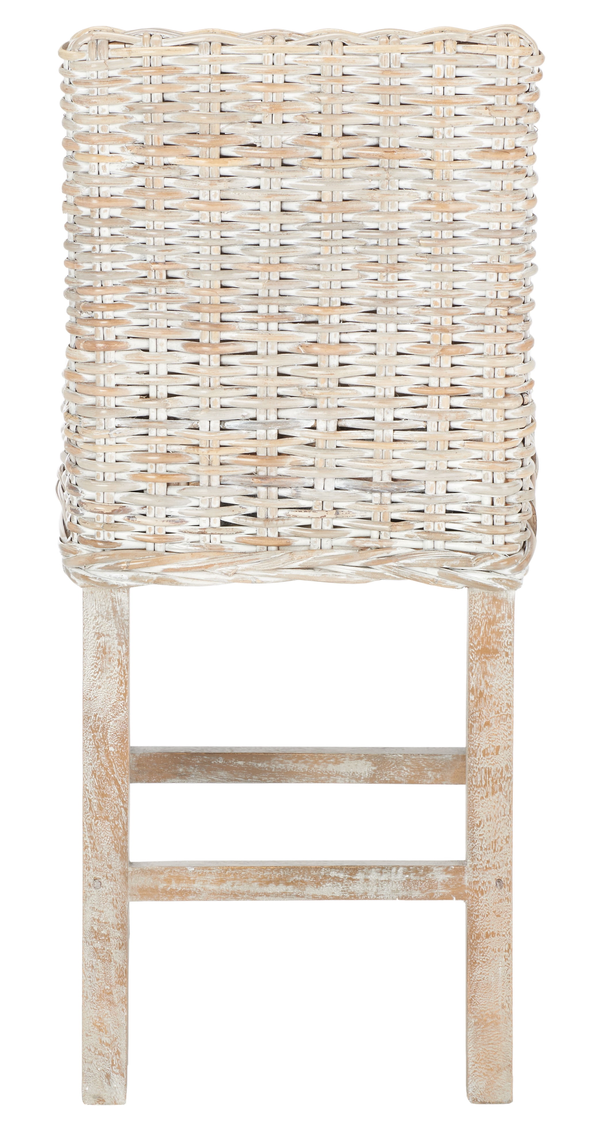 SAFAVIEH Tobie Rattan Counter Stool w/ Footrest, Grey White Wash