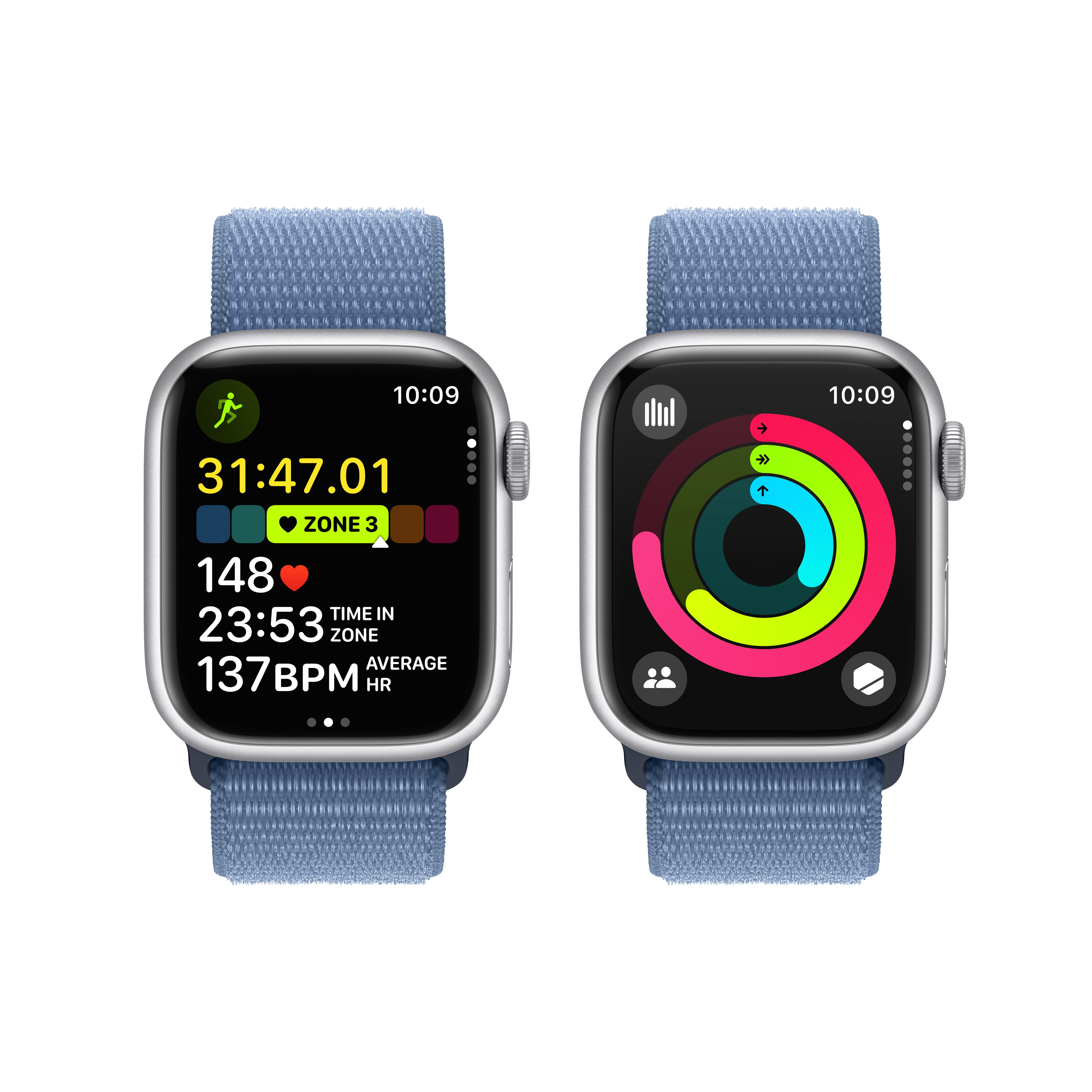 Apple Watch Series Silver Case Aluminum Blue Loop Winter GPS 9 Sport 41mm with