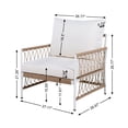 thumbnail image 2 of Patio Furniture Sets 3-Piece Bohemian Outdoor Furniture Set with 2 Lounge Chairs & Glass Top Side Table - Handwoven Rope & Powder-Coated Steel Frame - Waterproof Cushions Patio Conversation Set for G, 2 of 15