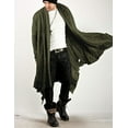 thumbnail image 5 of COOFANDY Long Hooded Cardigan Ruffle Shawl Collar Open Front Lightweight Drape Cape Overcoat with Pockets, 5 of 6