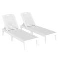 thumbnail image 1 of Outsunny Ensemble de 2 Chaises Longues d'Extérieur, Ensemble de Chaises de Bronzage, Blanc, 1 of 10